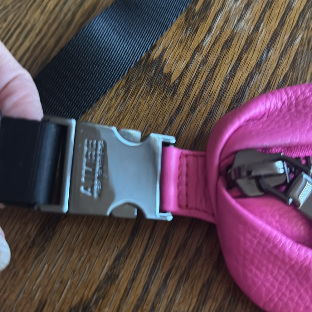 Aimee Kestenberg Pink Leather Belt Bag with Black Strap - Picture 3 of 6